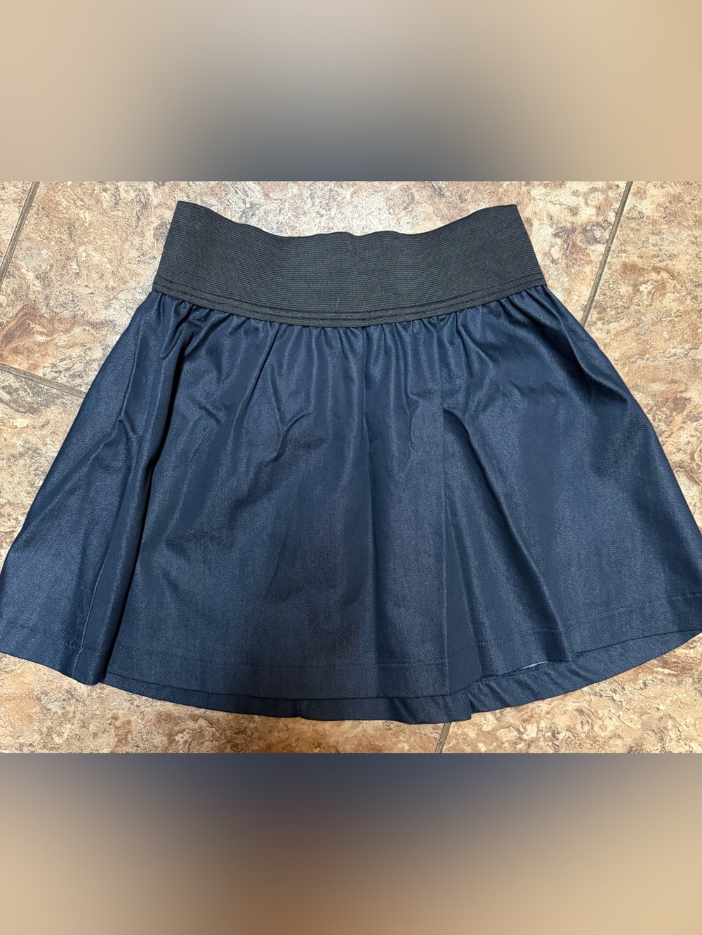 Miley Cyrus & Max Azria Black Shiny Skater Skirt Size S